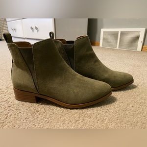 J.Crew Factory Frosty Olive Ankle Boots - only worn once